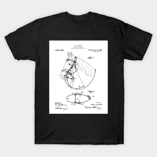 Horse Bridle Patent - Horse Lover Horse Stables Art - White T-Shirt